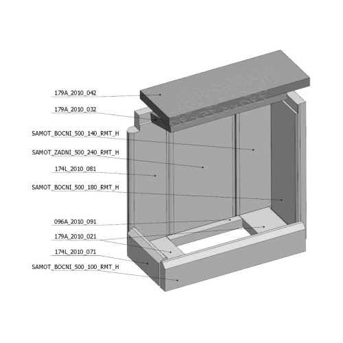 Šamotová komora komplet HEAT L 2G S 60.44.33.13 